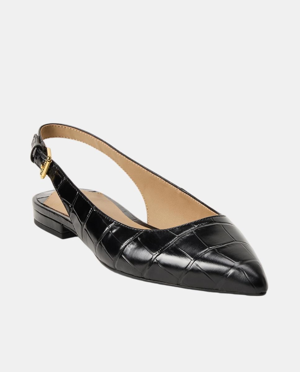 Sapatos Rasos Tipo Mules Londyn em Pele Preto-2