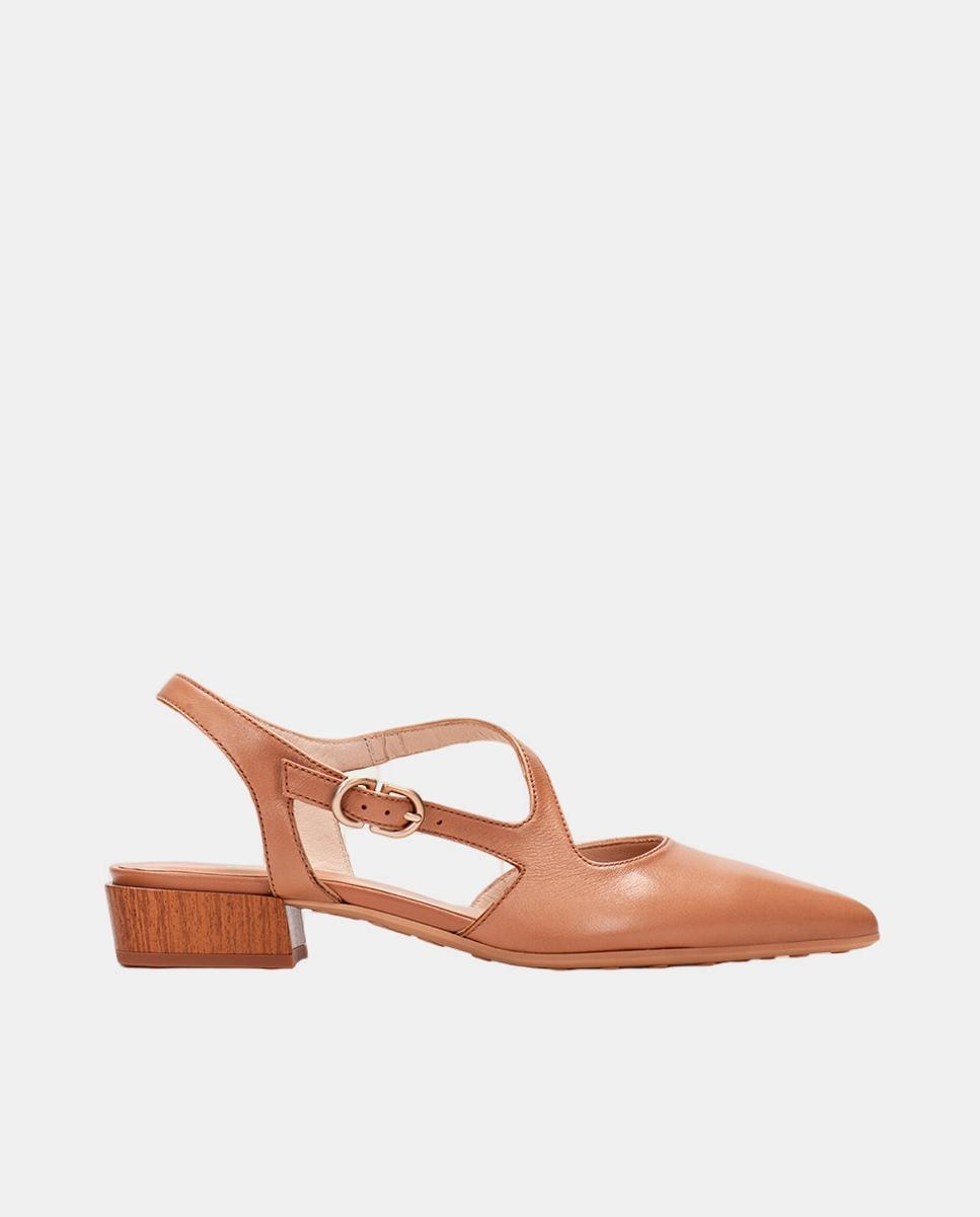 Hispanitas - Zapato de Mujer plano de piel con tira en el empeine.
