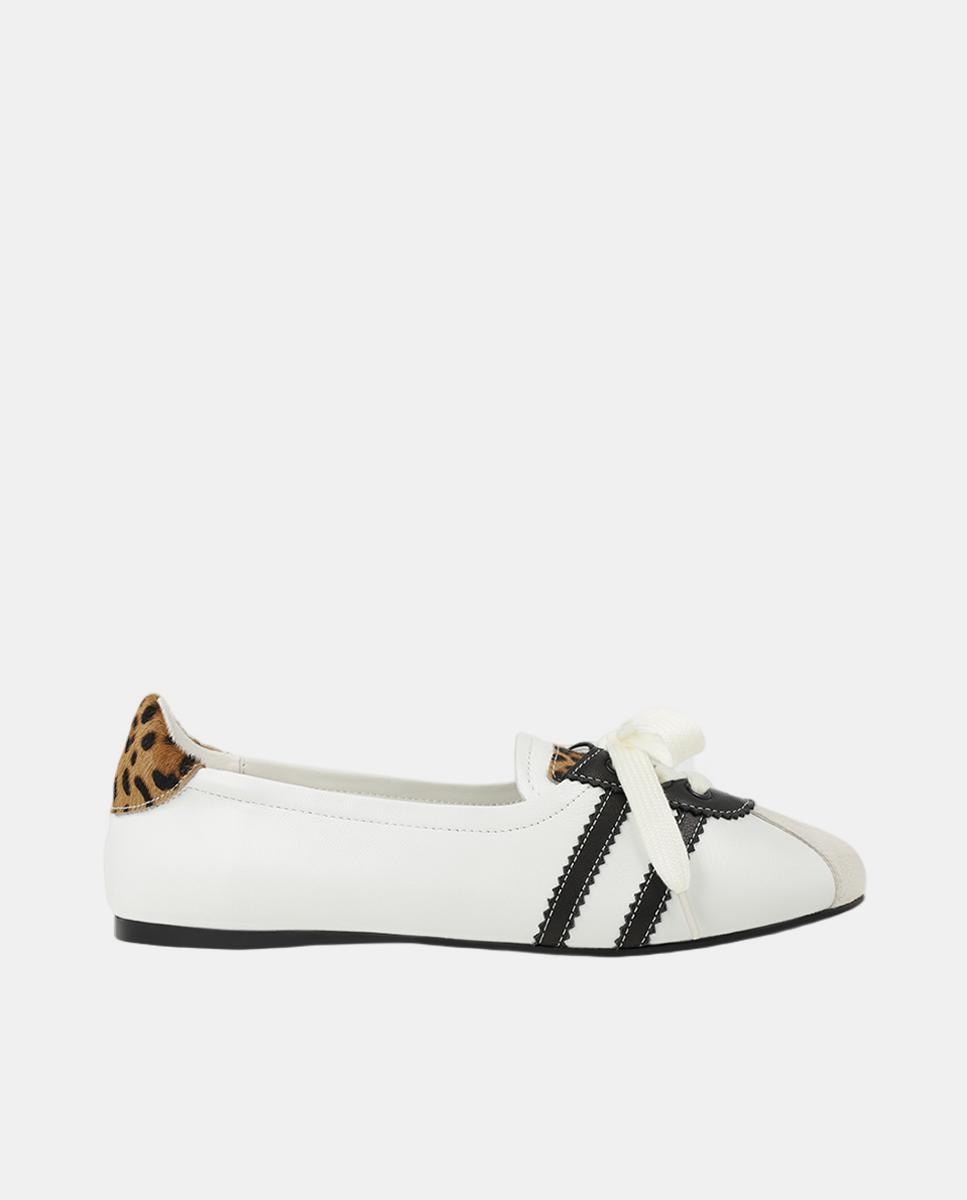 Imagem 0 de Sabrinas com Animal Print de Leopardo - Off-White/Preto