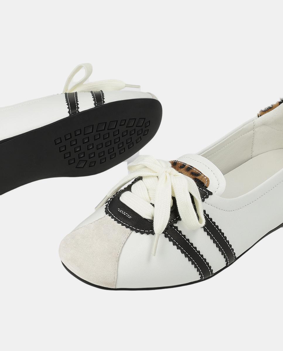 Sabrinas com Animal Print de Leopardo - Off-White/Preto Castanho-4