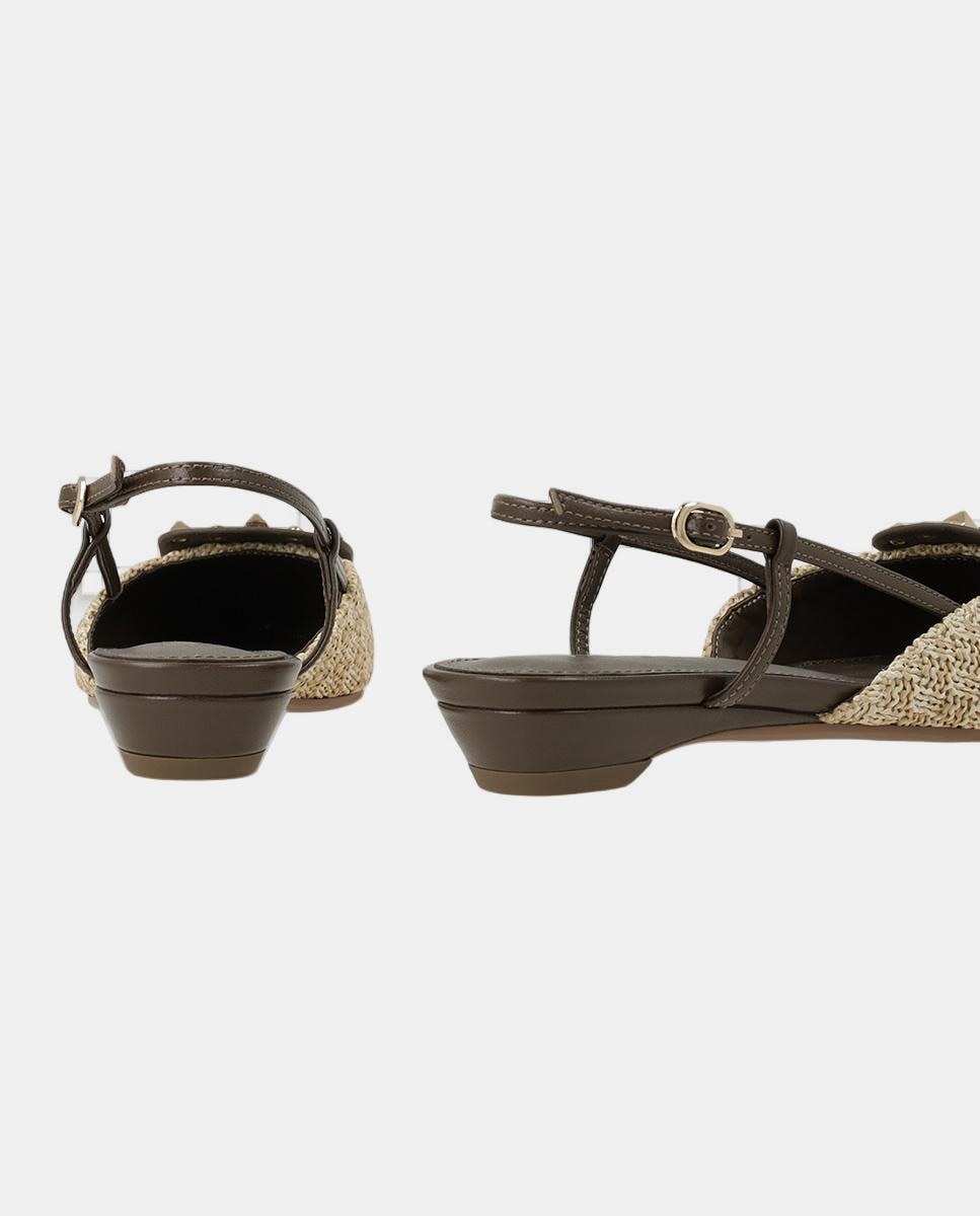 Sapatos de Ráfia Natural em Pele Testa Verão Natural-3