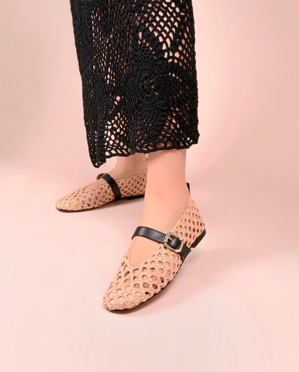 Sabrinas de Crochet com Correia Natural-4
