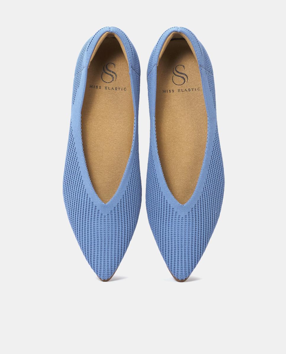 Sabrinas de Material Elástico com Sola Flexível Azul Royal-4