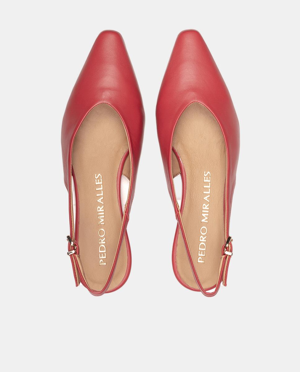 Sapatos Tipo Mules com Cunha Vermelho-3
