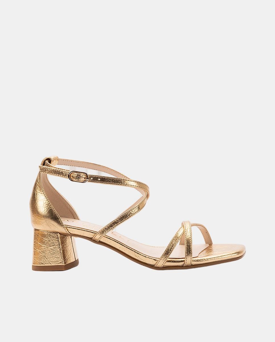 Imagem 0 de Sandálias em Pele com Tacão