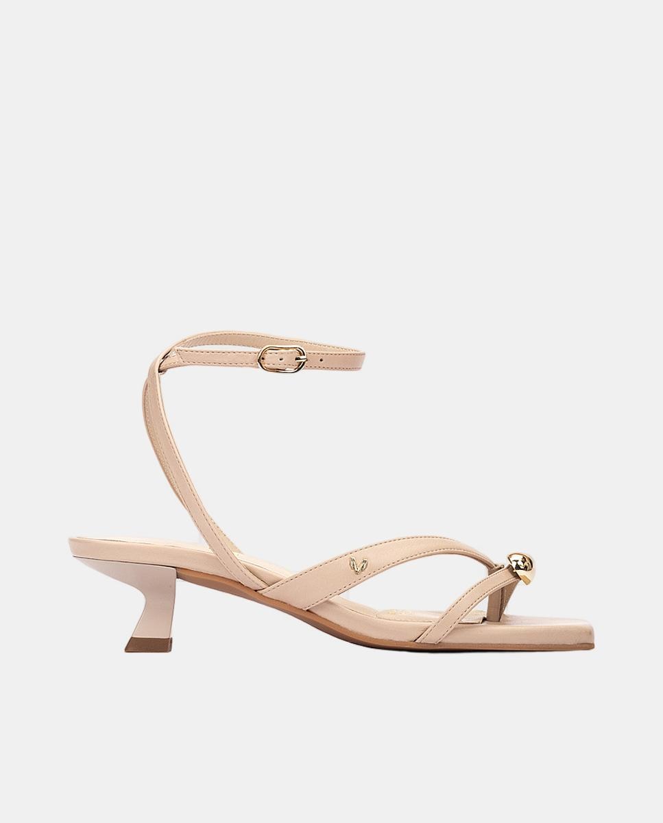 Imagem 0 de Sandálias em Pele com Tacão