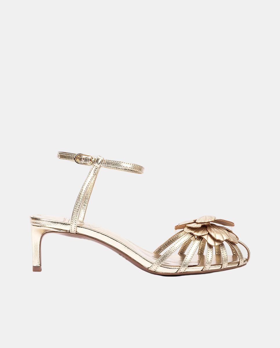 Imagem 0 de Sandálias em Pele com Tacão