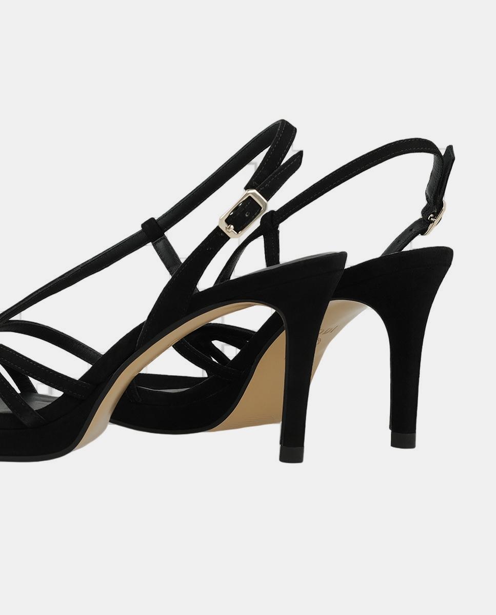Sandalias tacón mujer metalizadas | Sandalias LODI - Negro Negro-3
