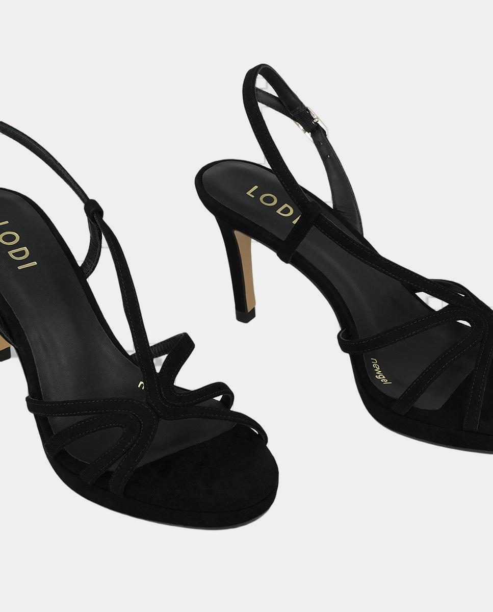 Sandalias tacón mujer metalizadas | Sandalias LODI - Negro Negro-4