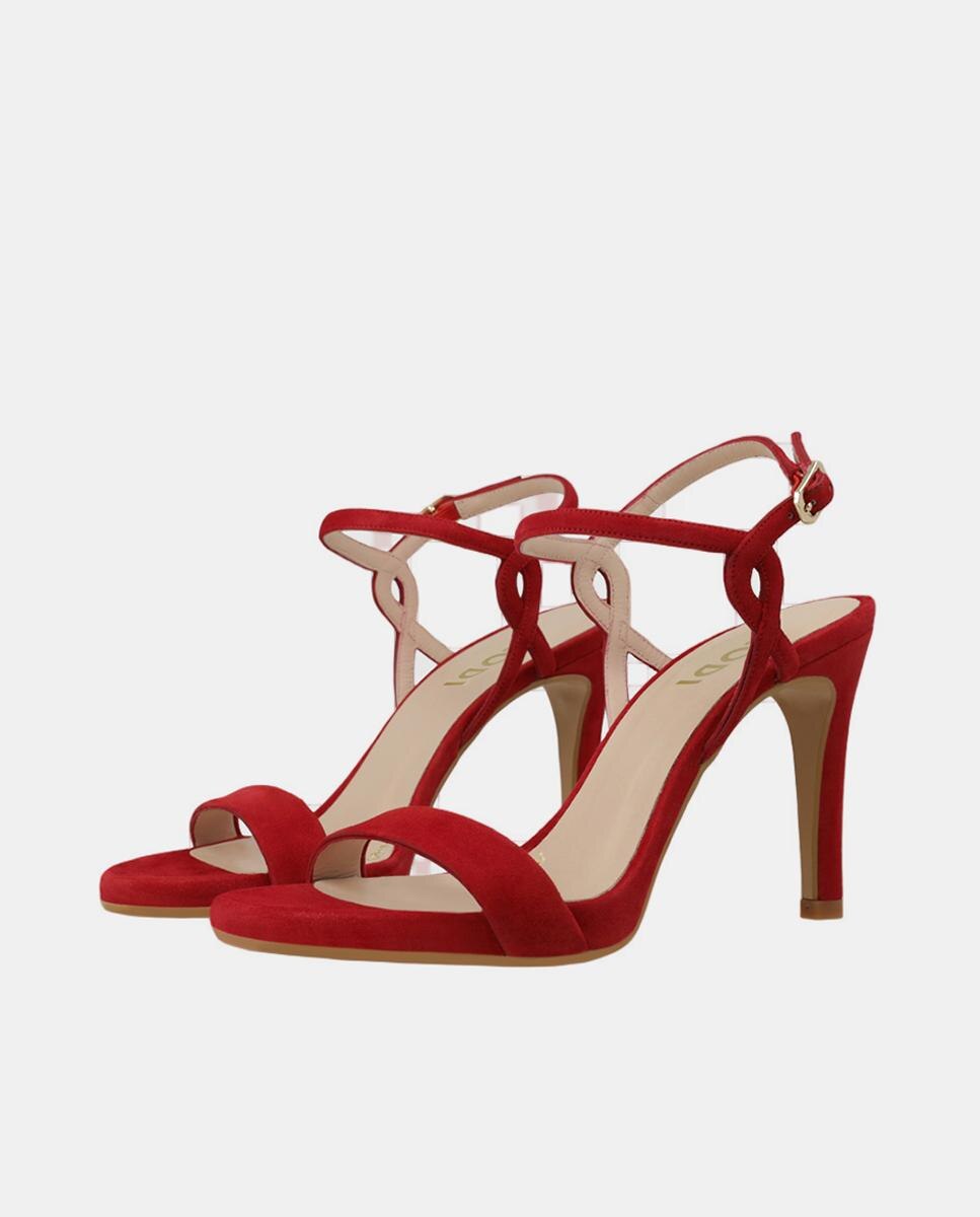 Imagen 2 de Sandalias de mujer en ante con tacón - Lodi - Rojo cereza Rojo cereza