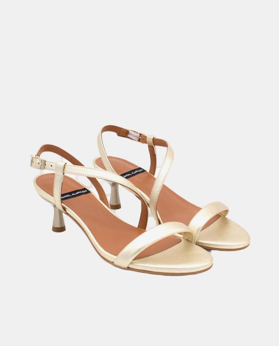 Sandalias de mujer con tacón - Ángel Alarcón - Oro Oro-2