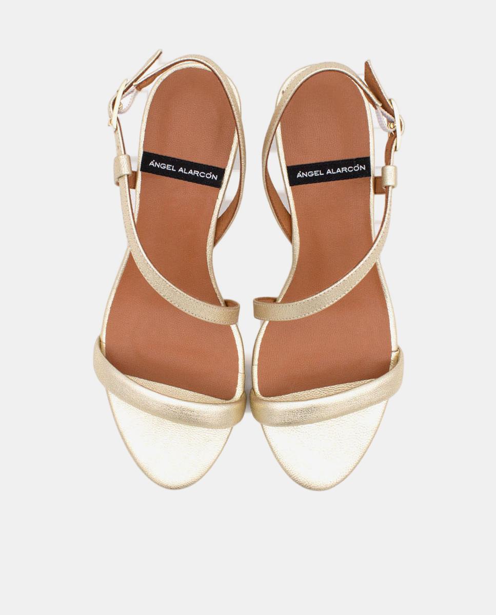 Sandalias de mujer con tacón - Ángel Alarcón - Oro Oro-4