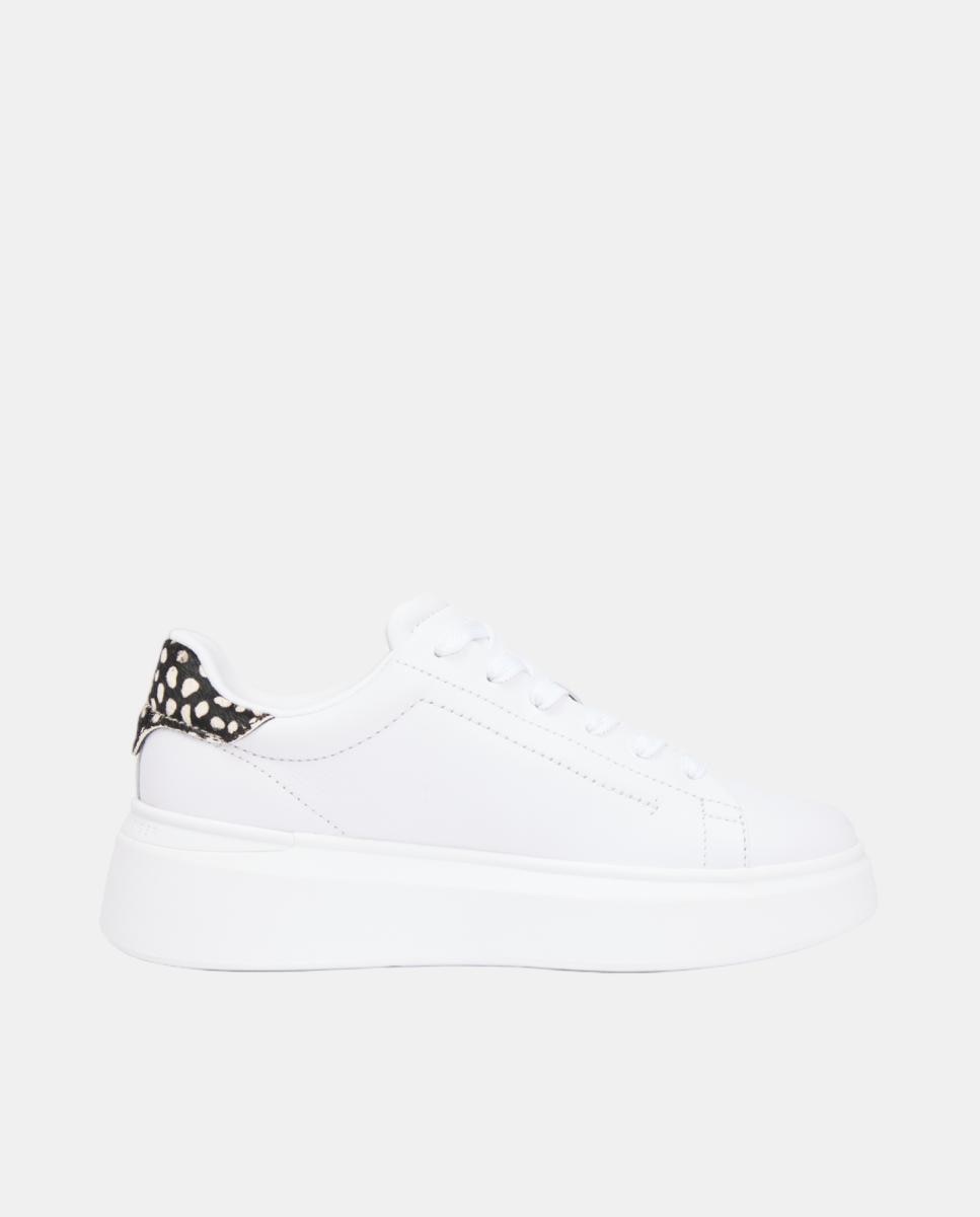 Sapatilhas em Pele com Estampado TH Branco-1