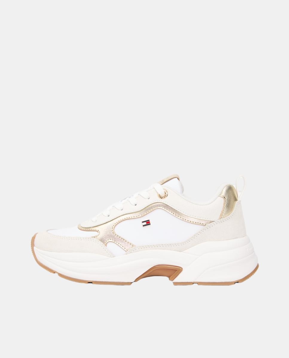 Sapatilhas com Bandeira TH - Dourado Branco-3