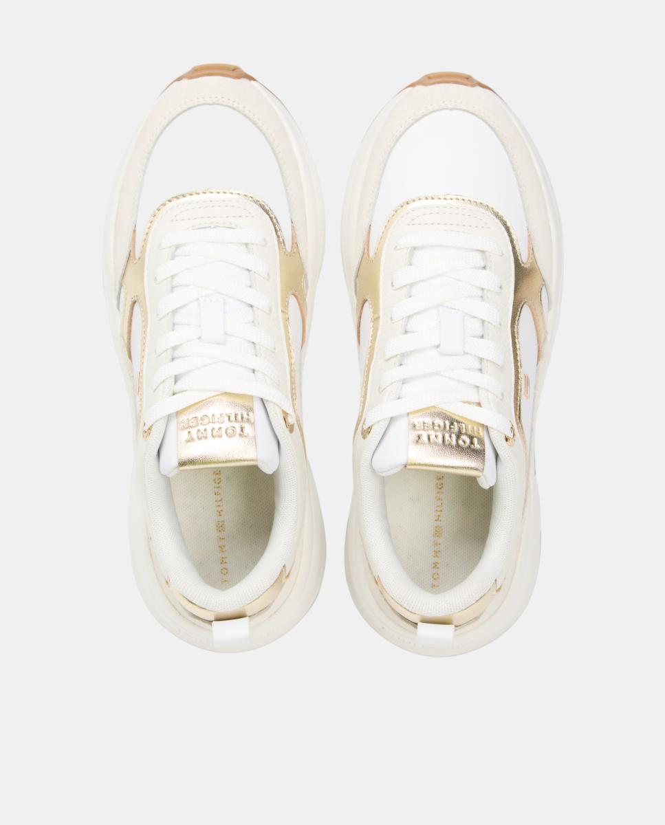 Sapatilhas com Bandeira TH - Dourado Branco-6