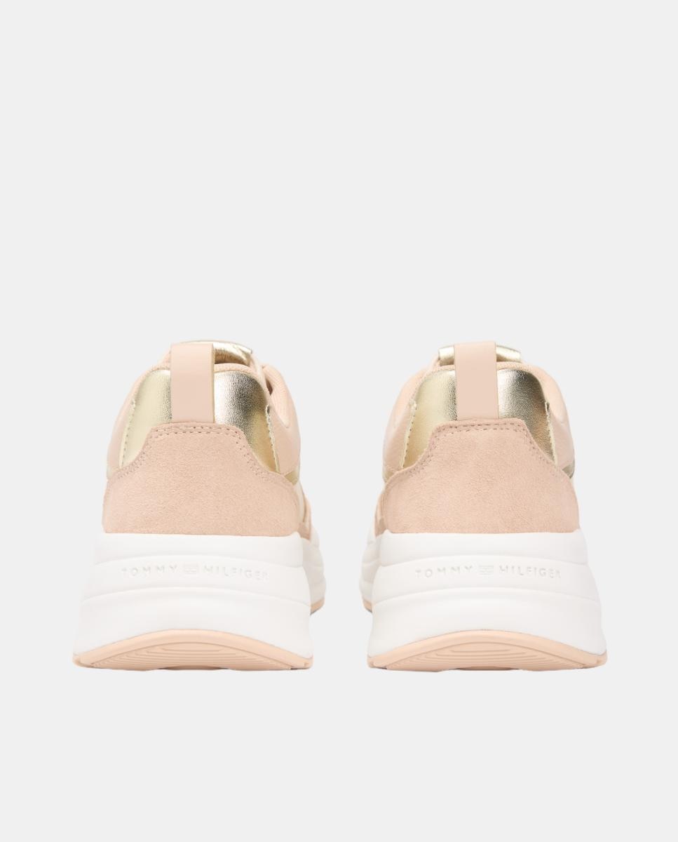 Sapatilhas com Bandeira TH - Dourado Rosa Nude-4