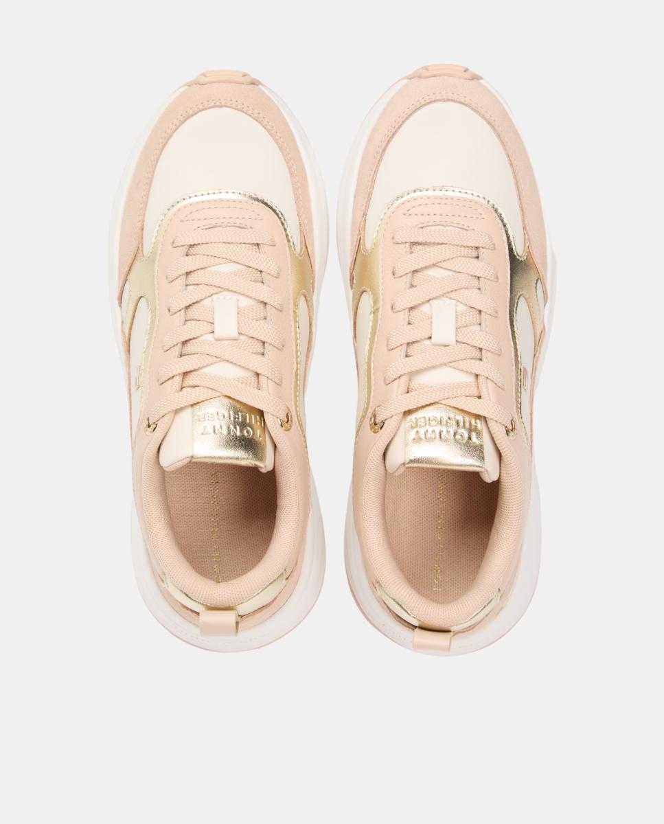 Sapatilhas com Bandeira TH - Dourado Rosa Nude-6