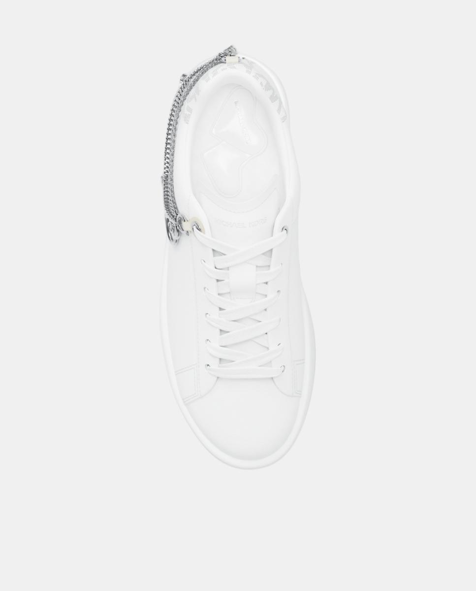 Sapatilhas Flatform Dottie em Pele Branco-4