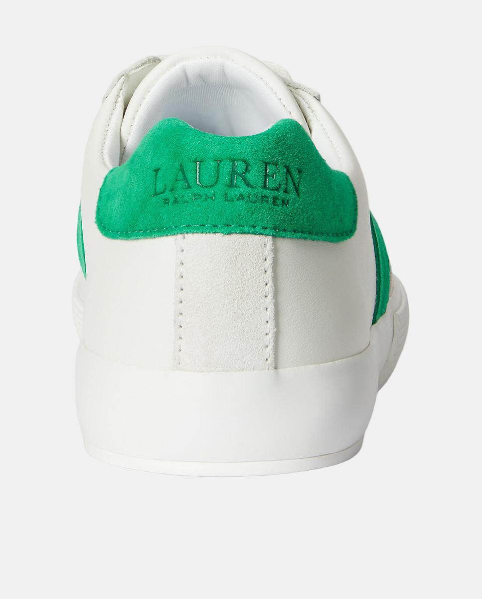 Sapatilhas Braylee em Pele com Riscas Laterais Branco-3