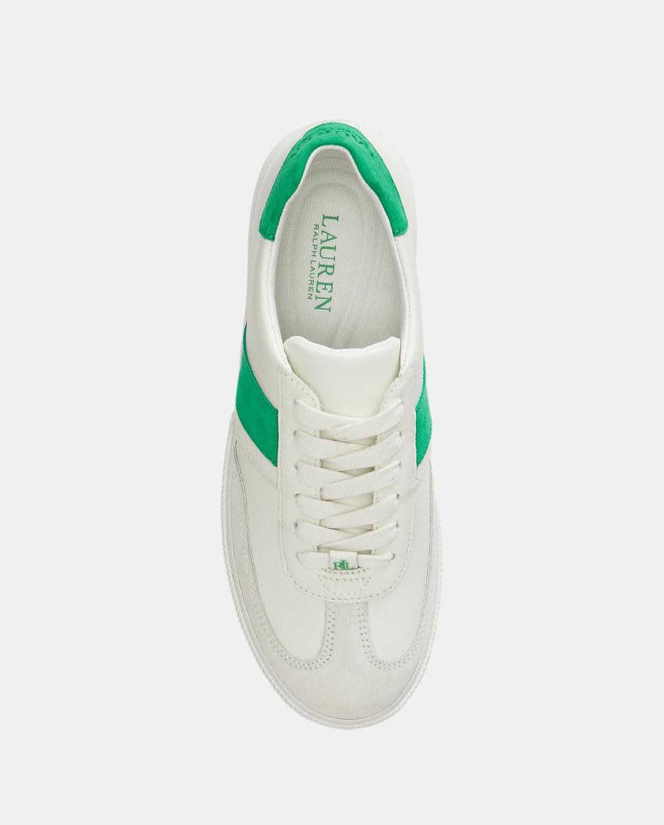 Sapatilhas Braylee em Pele com Riscas Laterais Branco-4