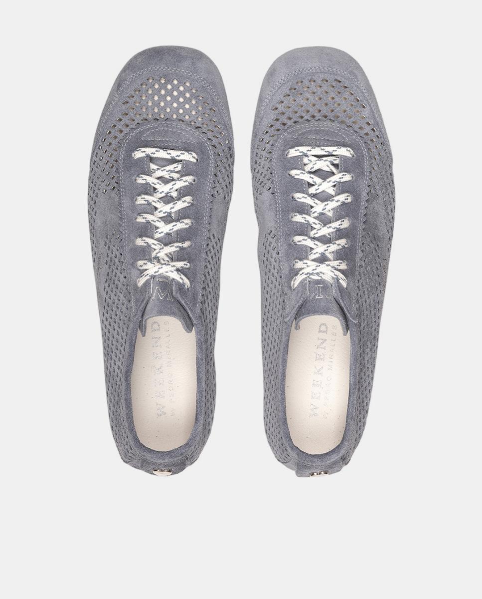 Zapatillas de mujer de piel. - Pedro Miralles - Azul Azul-3
