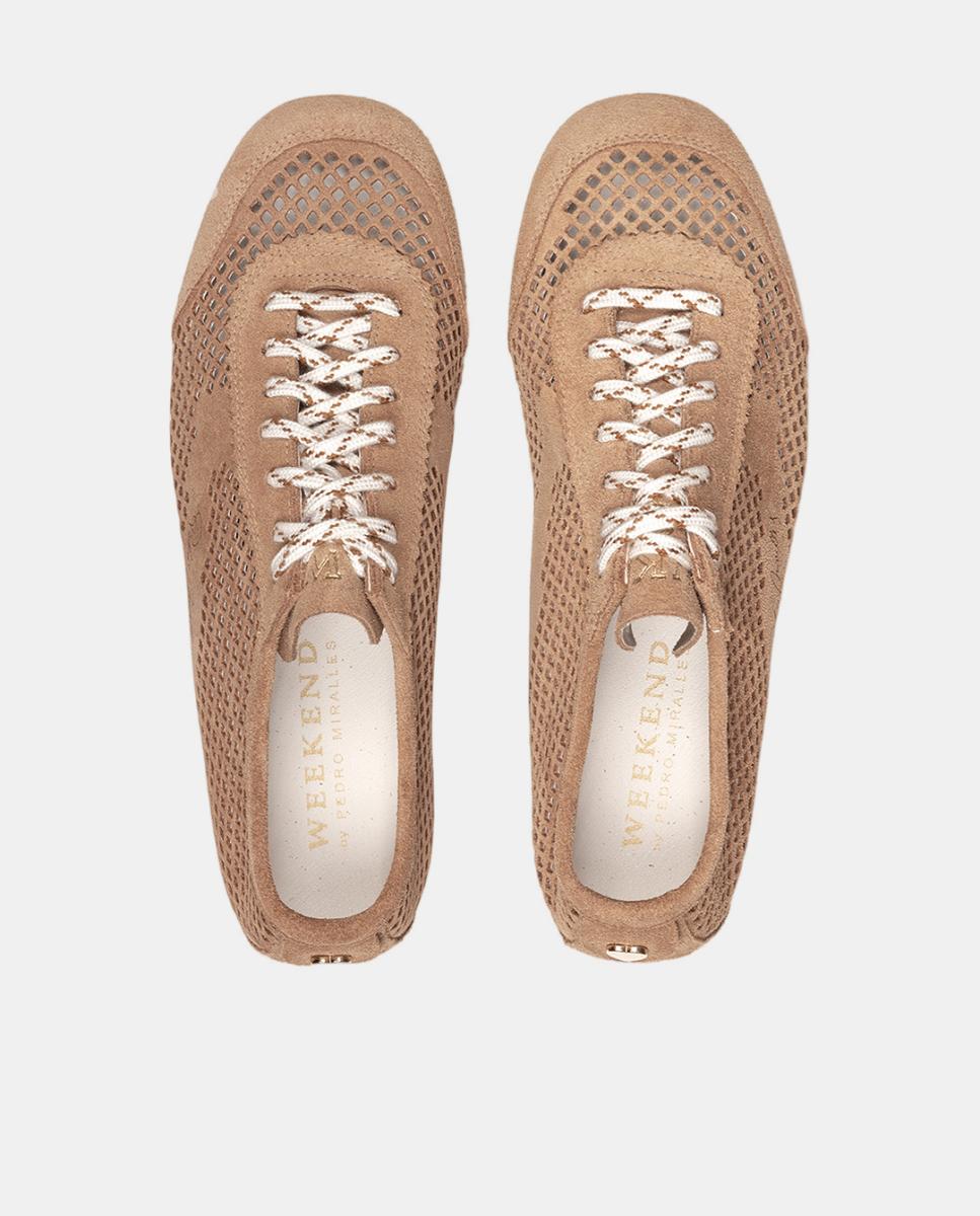 Zapatillas de mujer de piel. - Pedro Miralles - Marrón claro Marrón claro-3