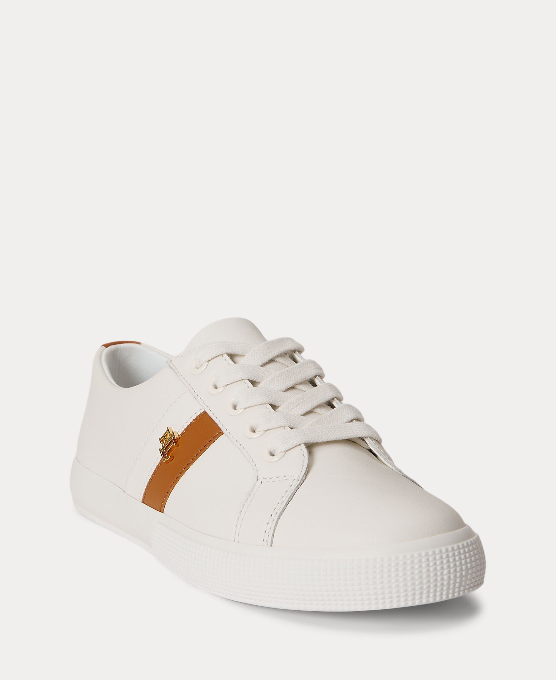 Sapatilhas Janson II em Pele às Riscas Laterais Branco-2
