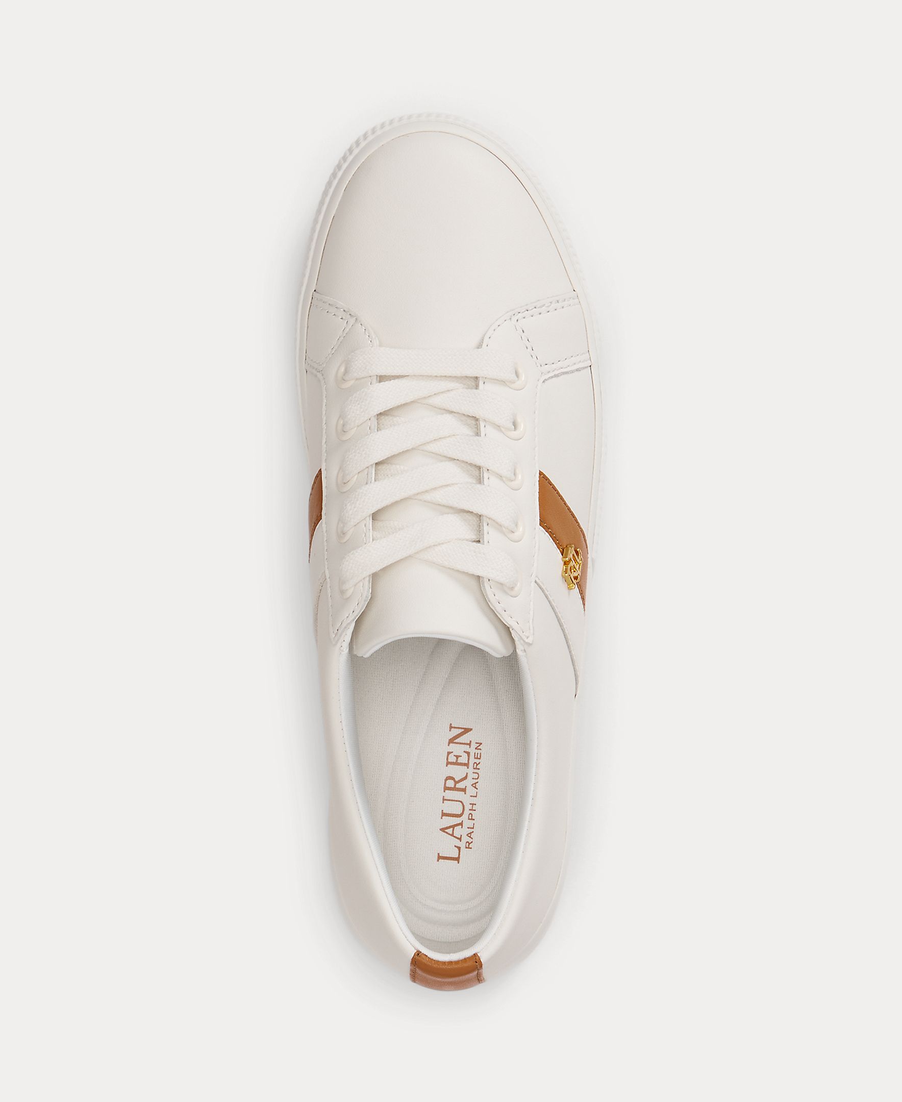 Sapatilhas Janson II em Pele às Riscas Laterais Branco-3
