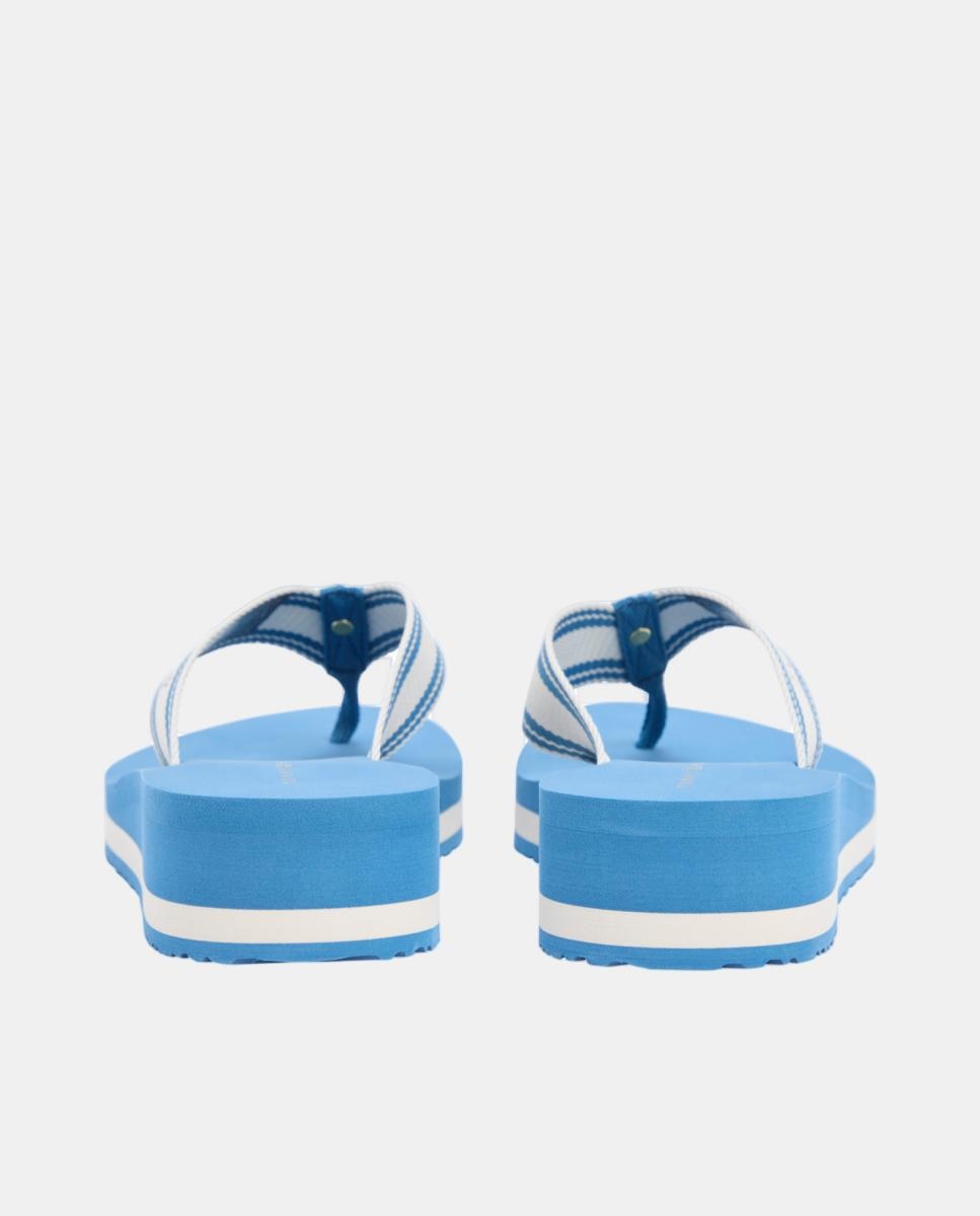 Chinelos de Cunha Média com Logótipo Azul Ciano-6
