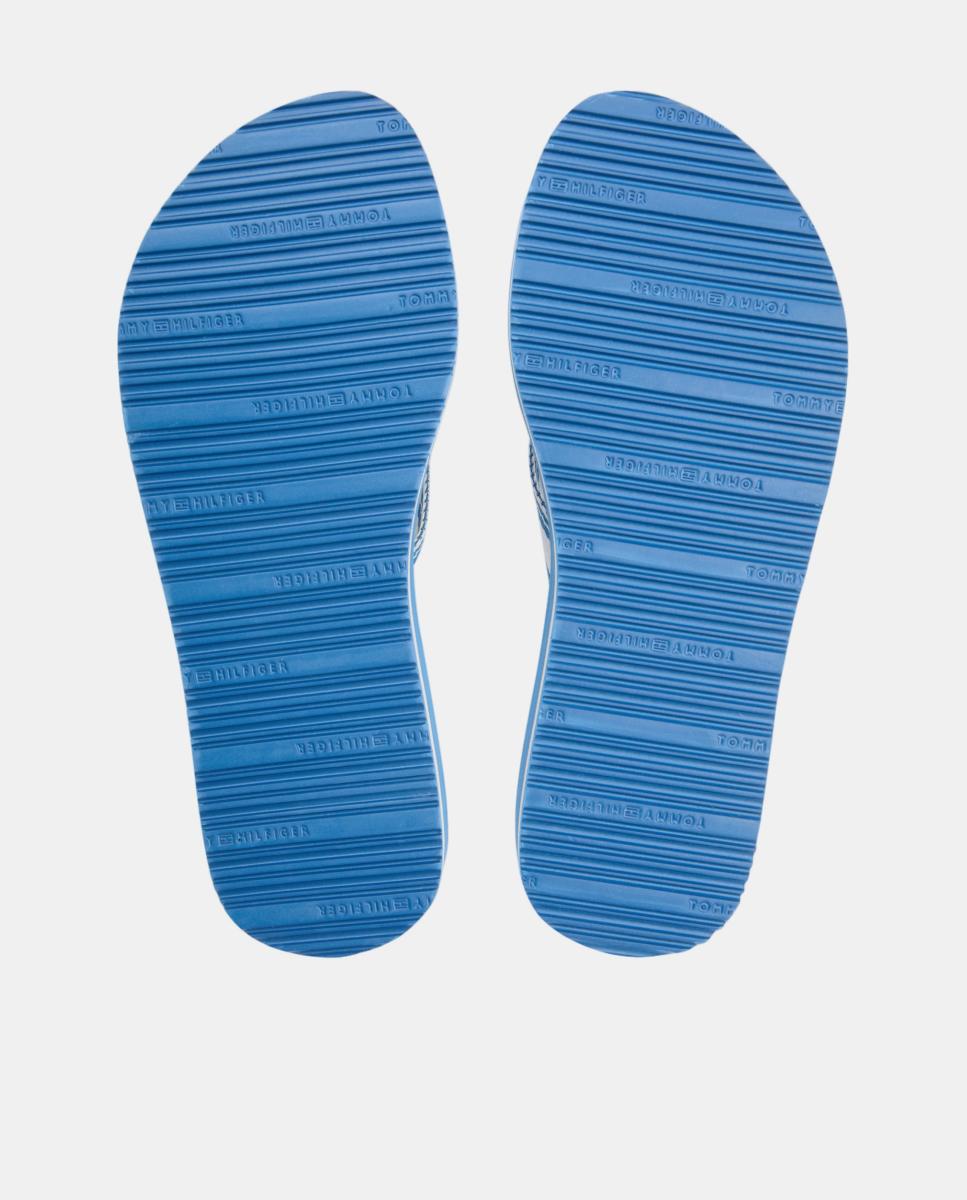 Chinelos de Cunha Média com Logótipo Azul Ciano-7