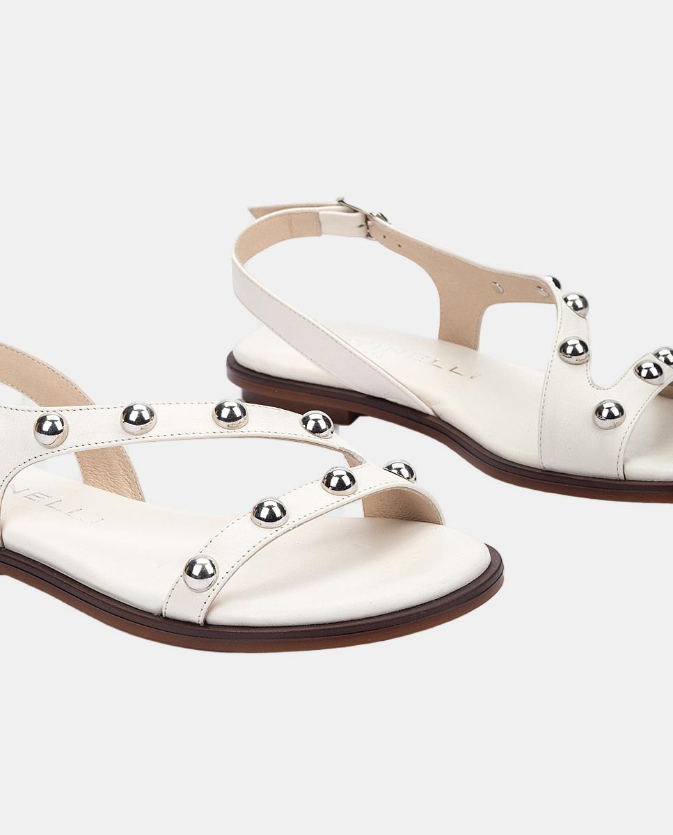 Sandálias com Tachas Stropez Bege-2