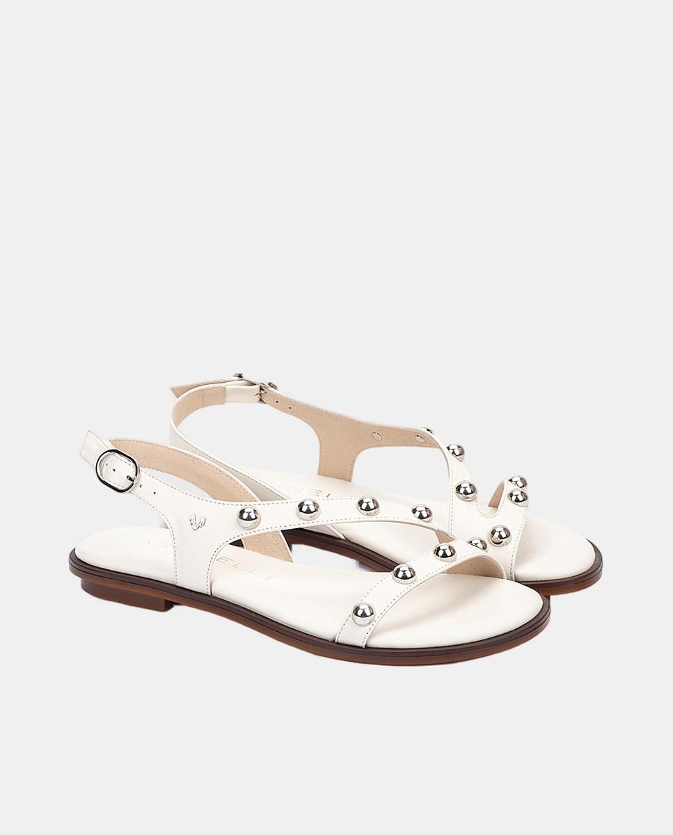 Sandálias com Tachas Stropez Bege-3