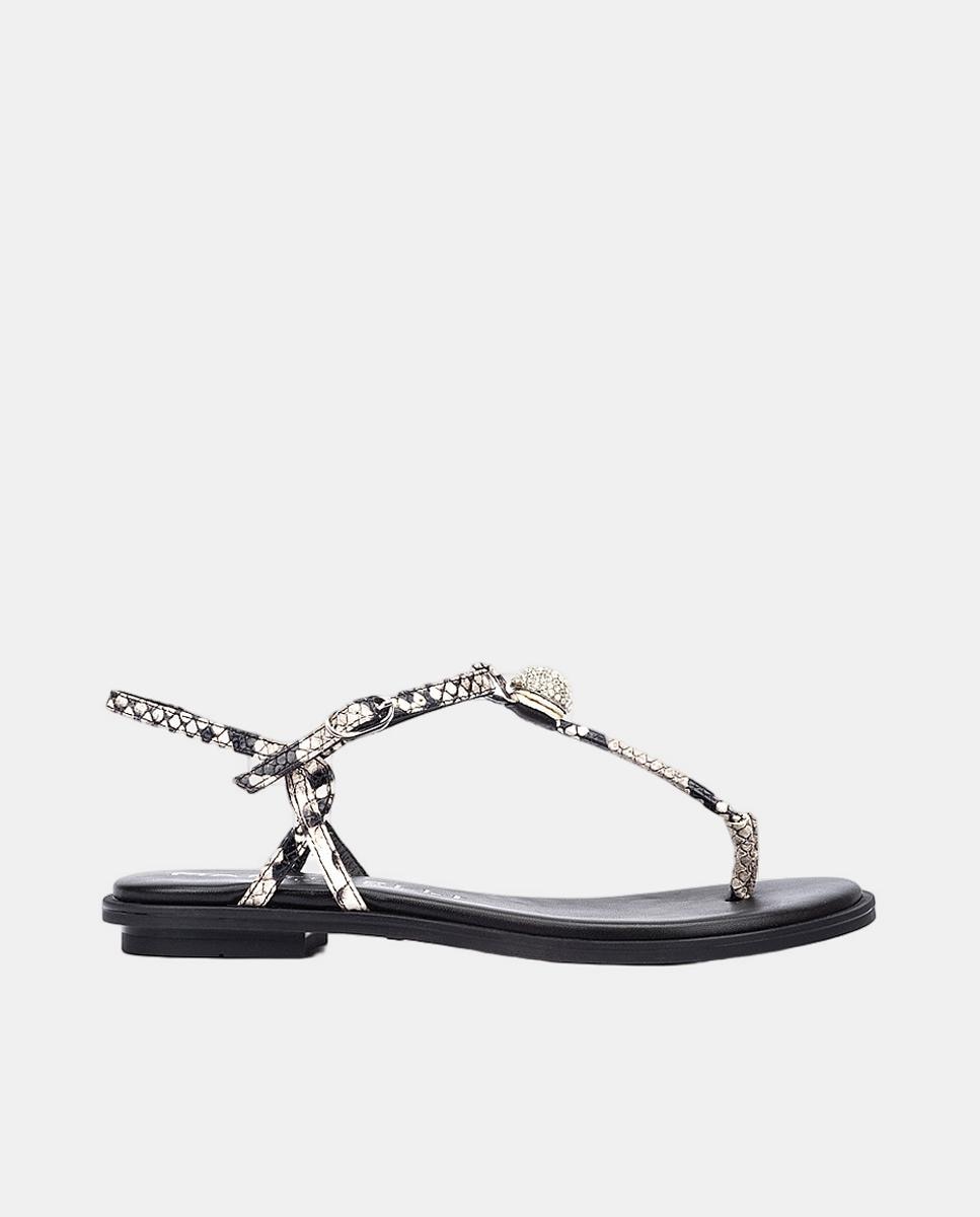 Imagem 0 de Sandálias Rasas em Pele