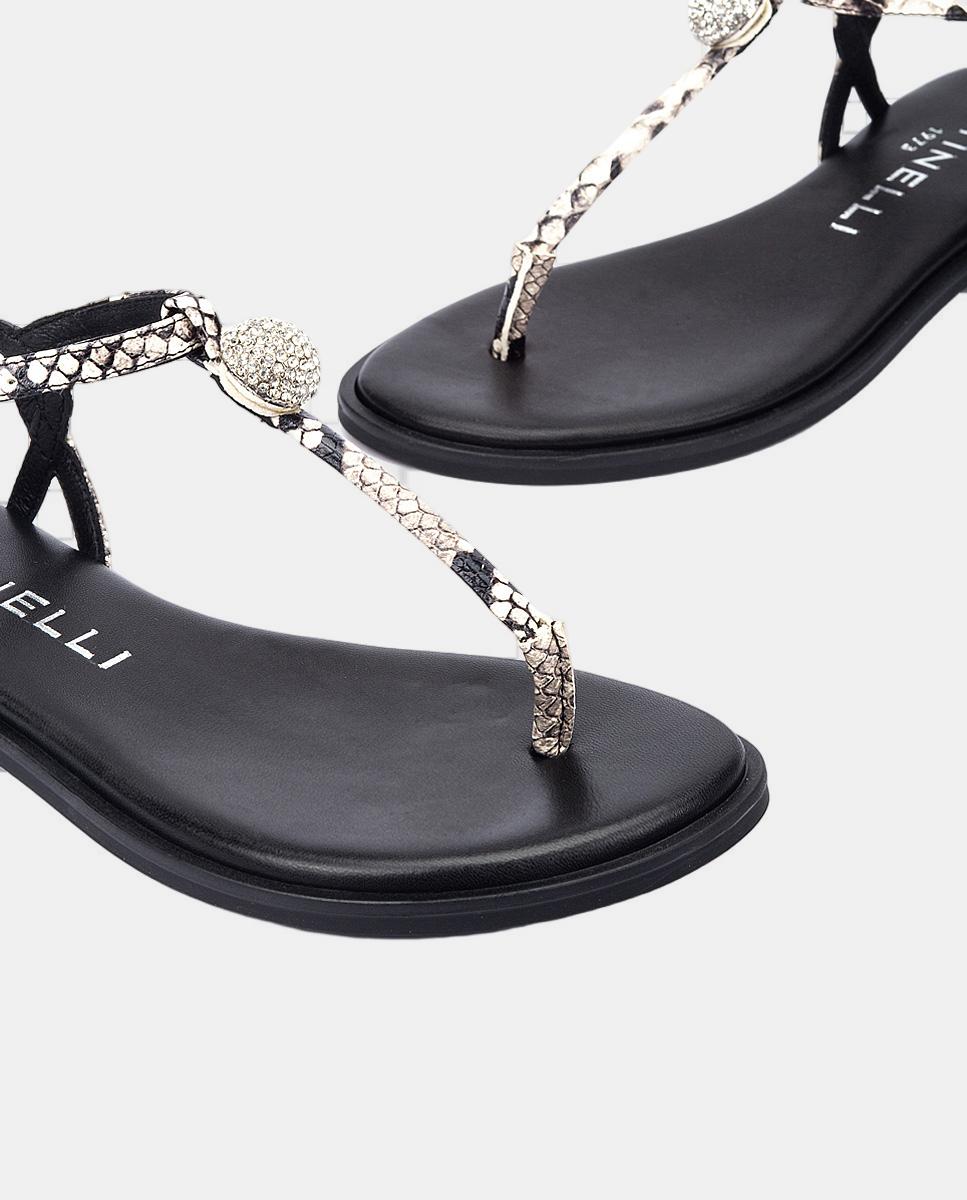 Sandálias Rasas em Pele Preto-2