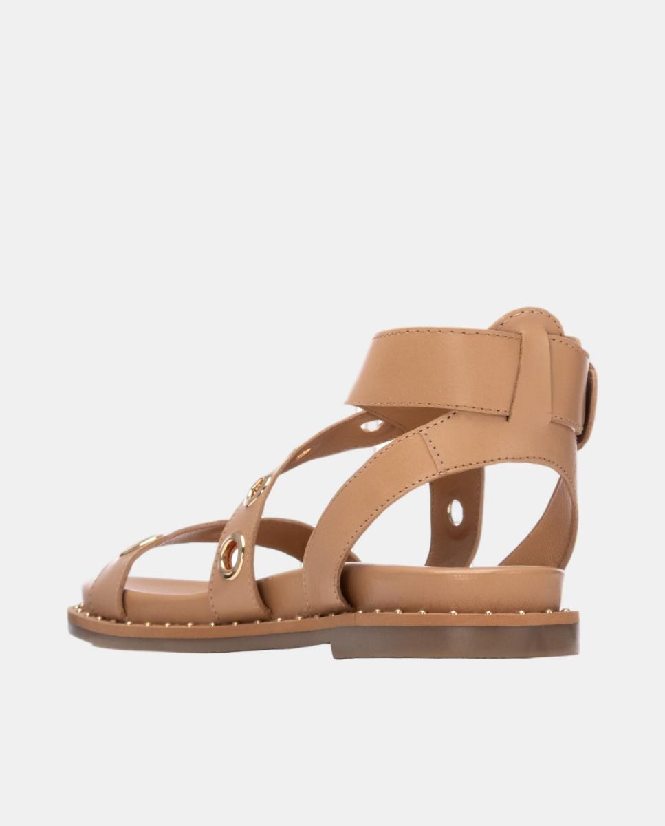 Sandálias em Pele Preto-3