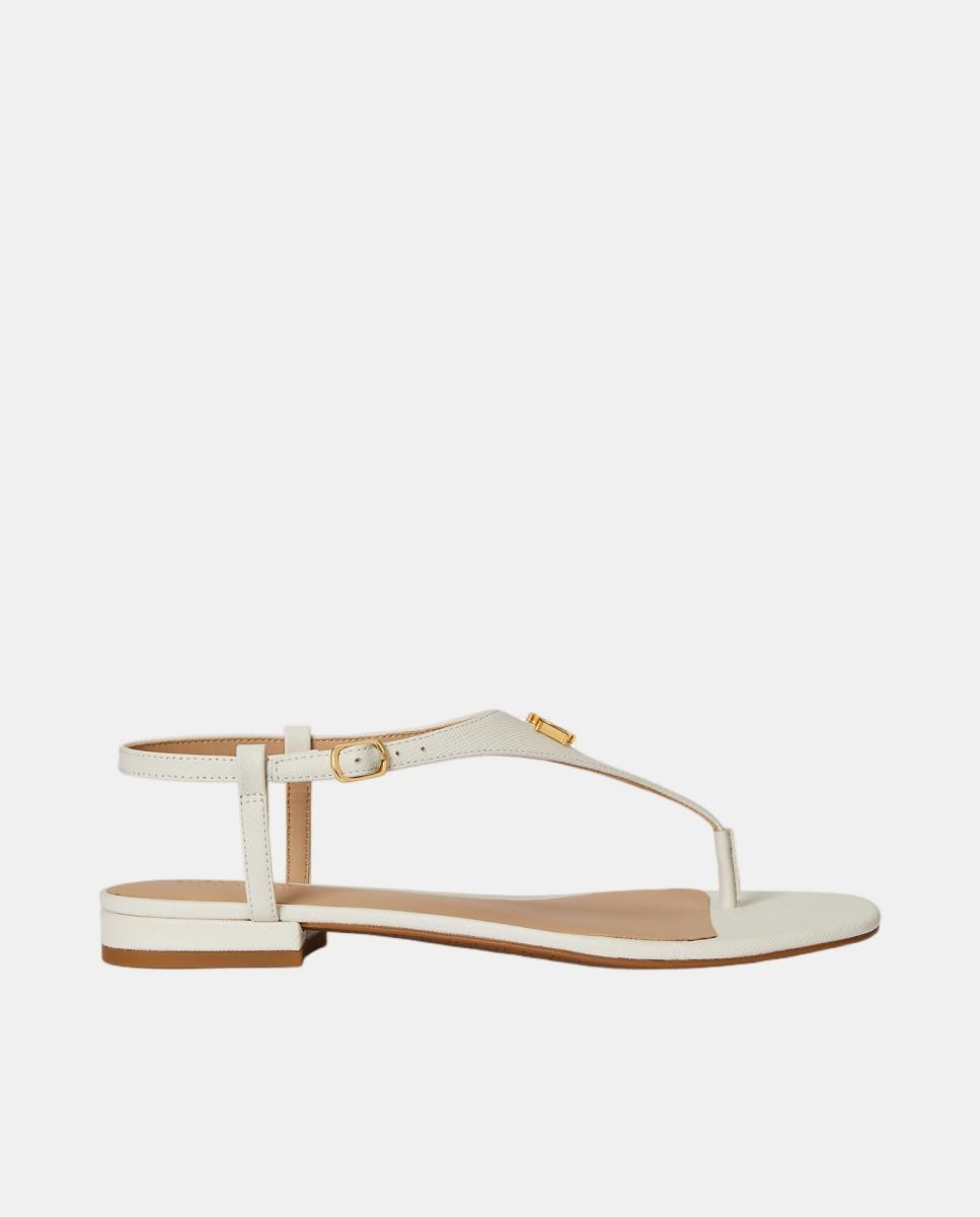 Imagem 0 de Sandálias Rasas Everley em Pele com Fecho de Fivela