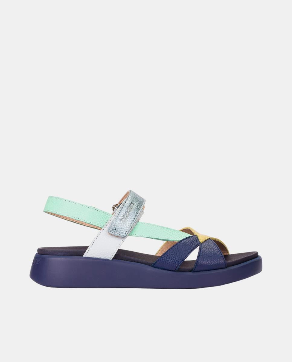 Wonders - Sandalia plana tiras azul.