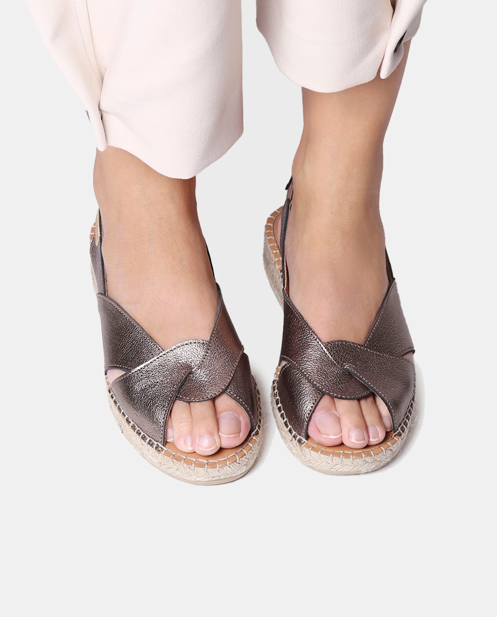 Alpercatas em Pele Bronze-4