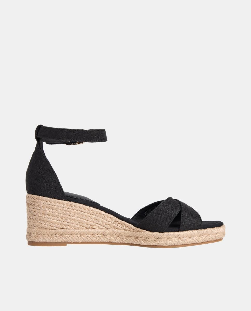 Imagem 0 de Sapatos de Cunha Cruzada de Juta de Algodão