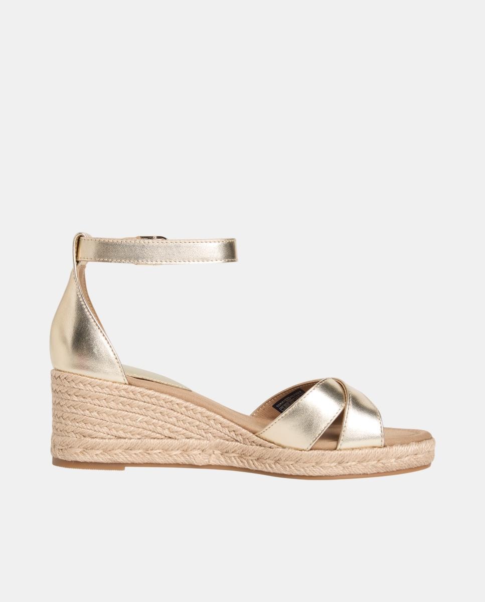 Imagem 0 de Sapatos de Cunha Cruzada de Juta de Algodão