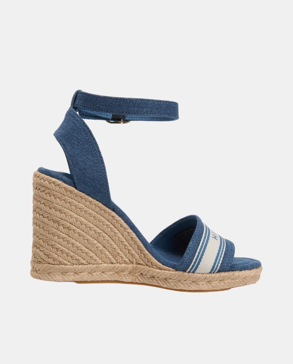 Imagem 0 de Sapatos de Cunha de Juta Altos de Algodão com Logótipo