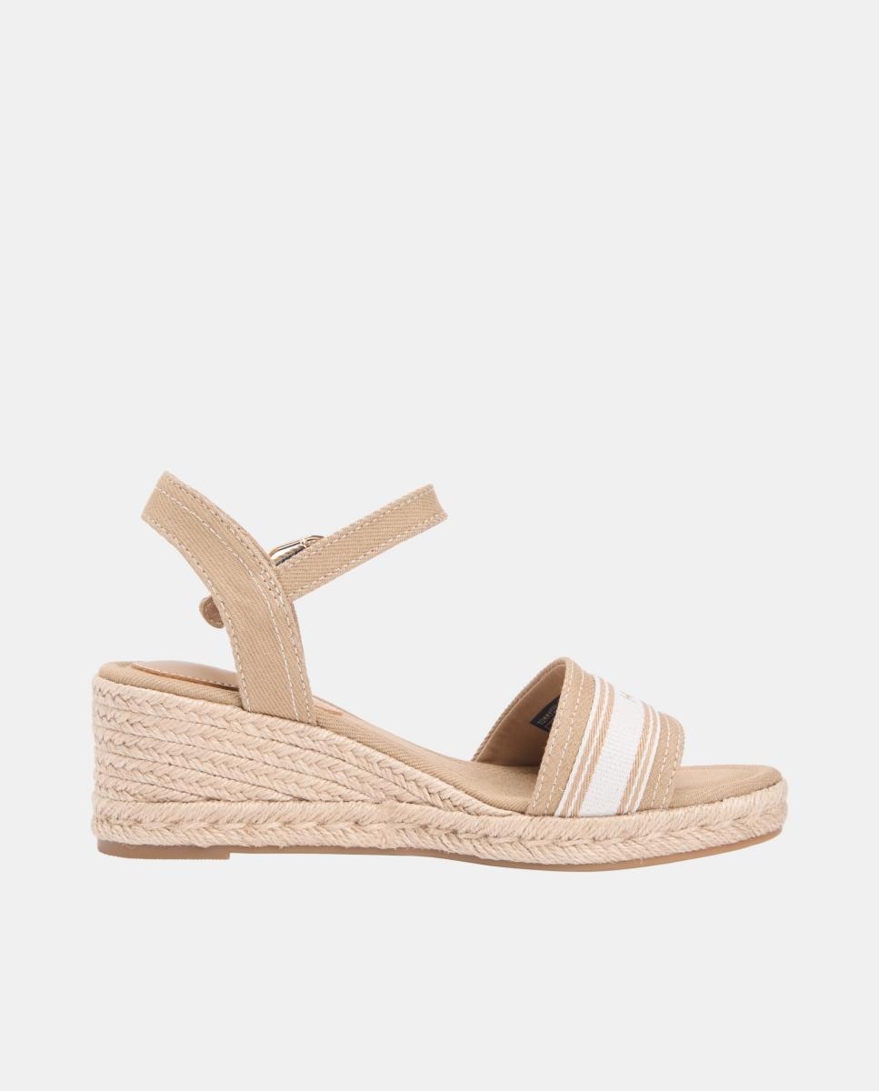 Imagem 0 de Sapatos de Cunha Médios de Juta de Algodão com Logótipo