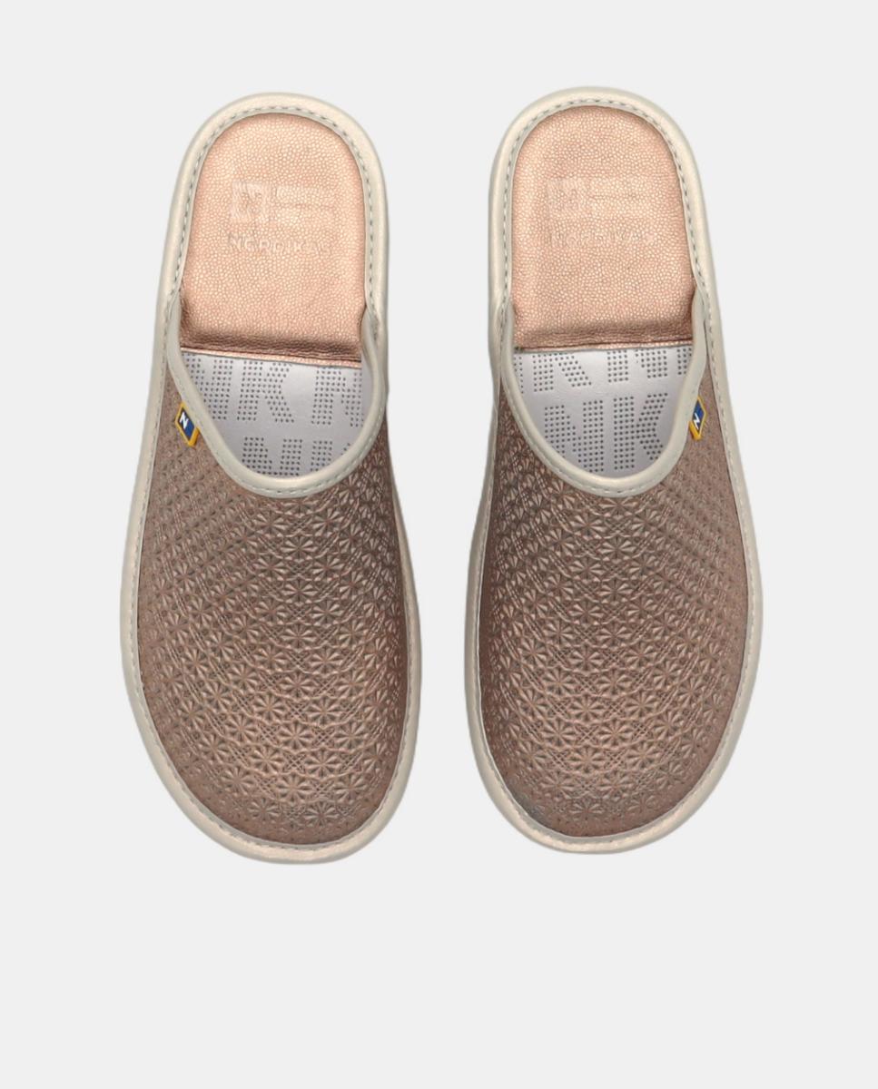 Pantufas em Pele Cobre-4
