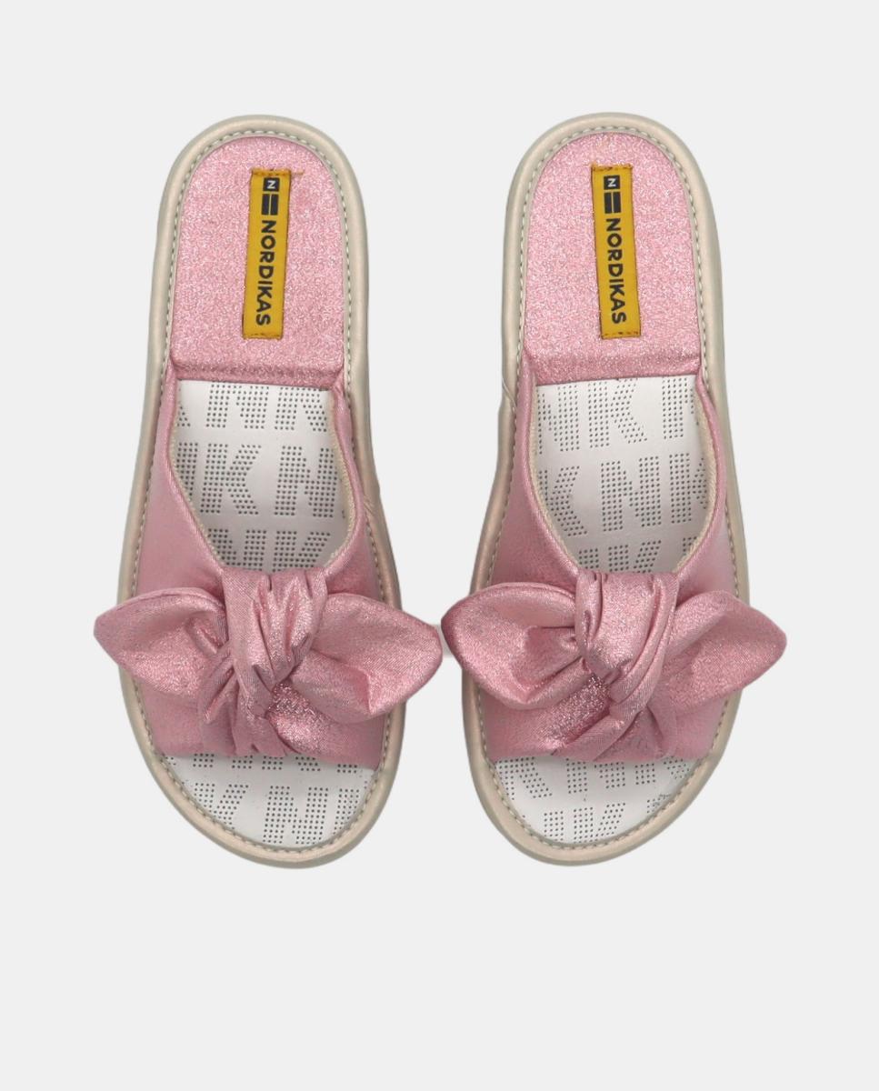 Chinelos de Quarto em Tecido Rosa-pastilha-4