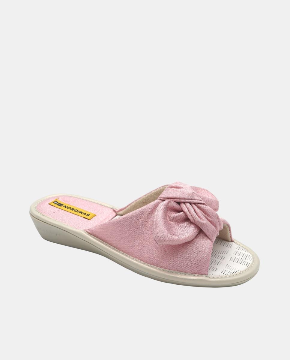 Chinelos de Quarto em Tecido Rosa-pastilha-5