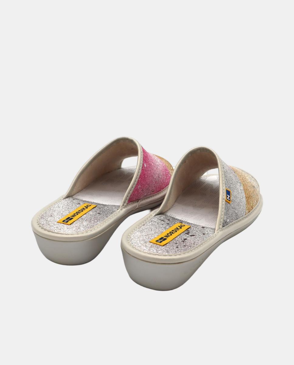 Chinelos de Quarto em Material de Têxtil com Glitter Multicolor-3