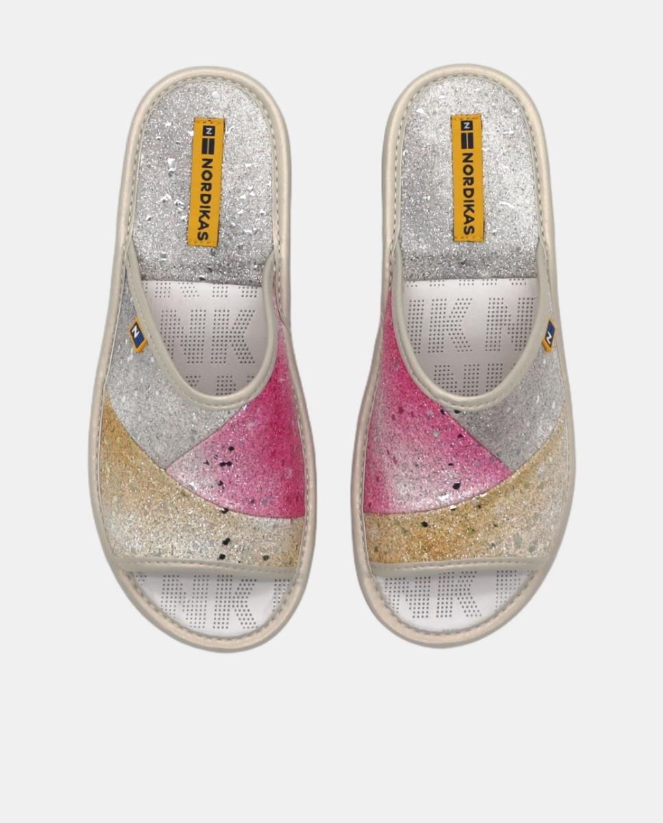 Chinelos de Quarto em Material de Têxtil com Glitter Multicolor-4