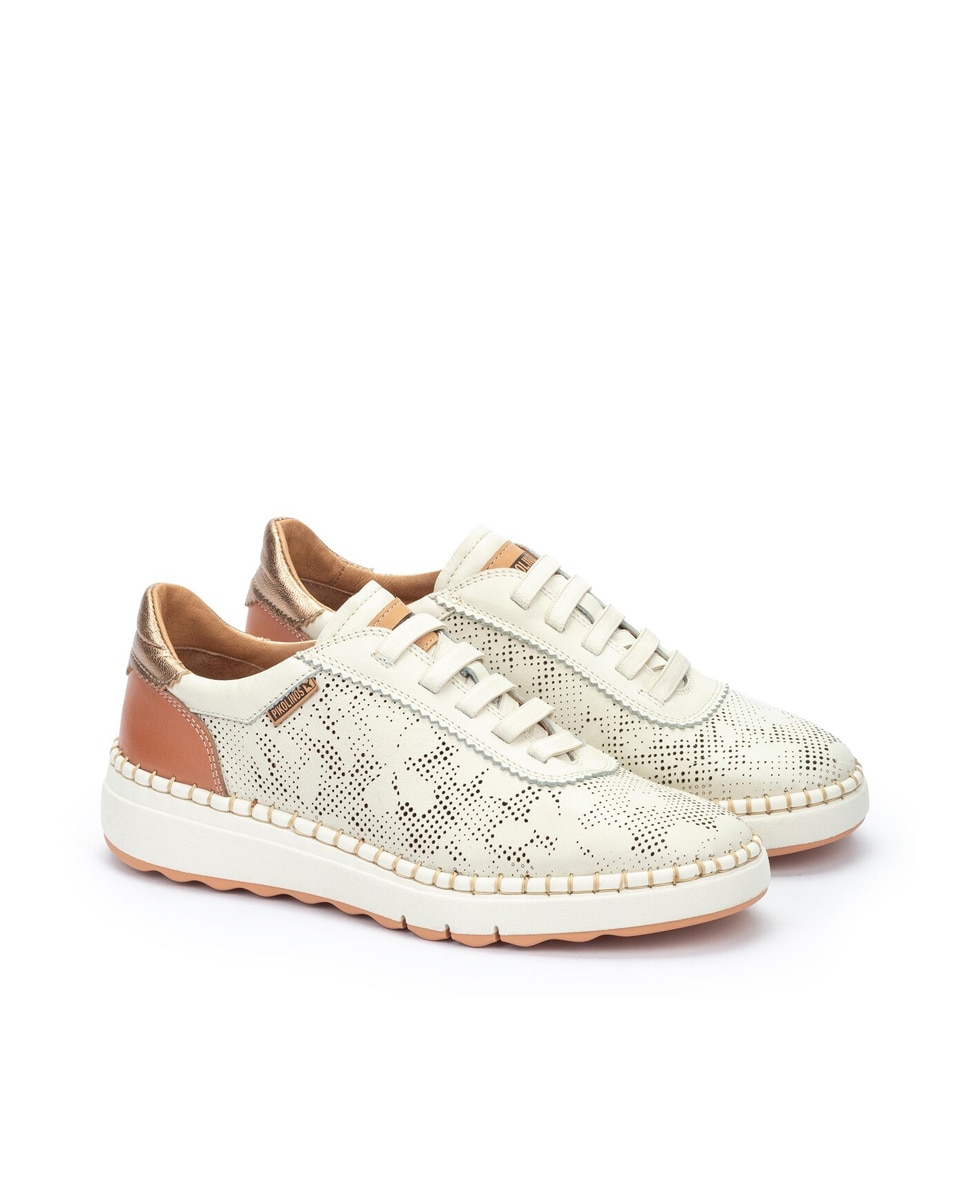 Sapatilhas em Pele - Castanho Branco-2