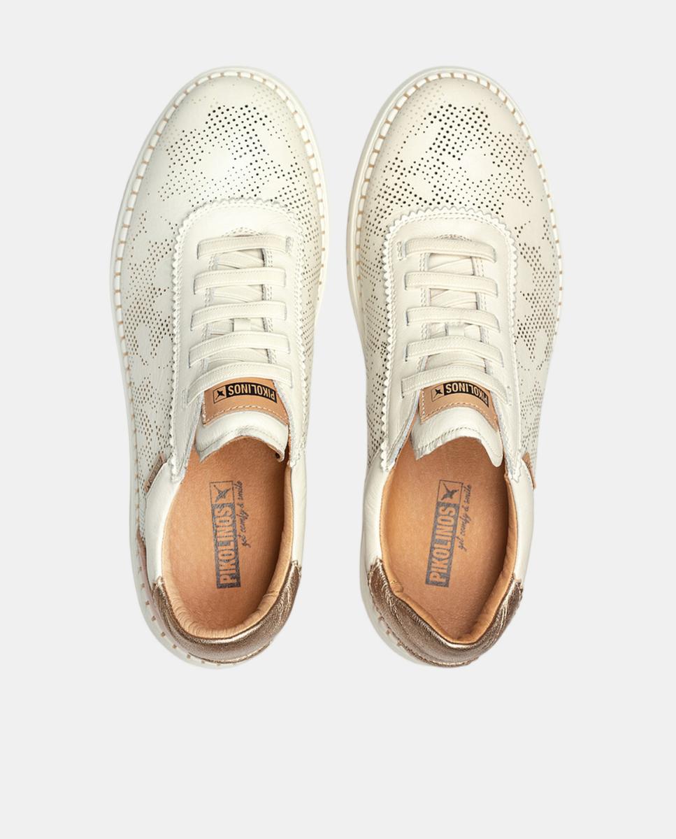 Sapatilhas em Pele - Castanho Branco-8