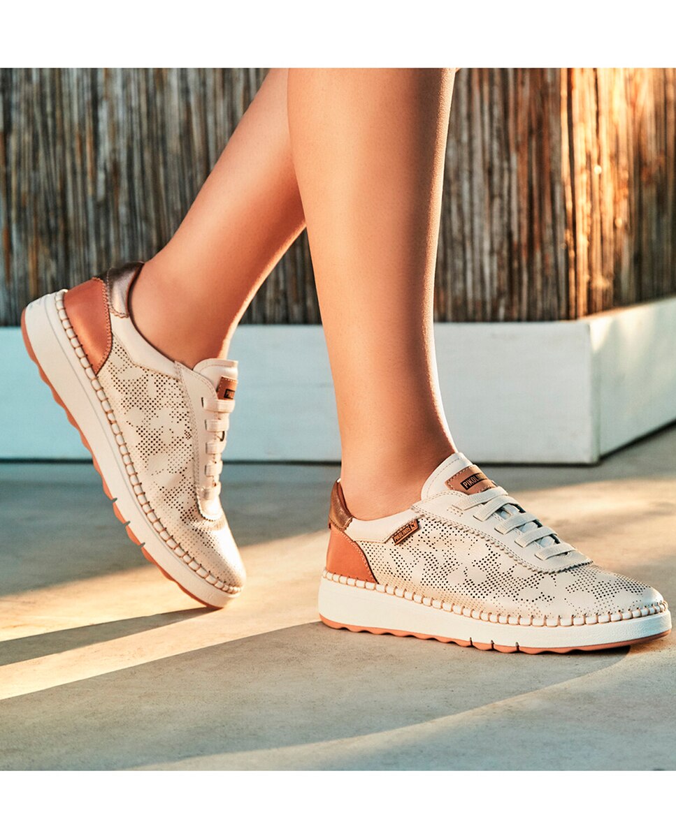 Sapatilhas em Pele - Castanho Branco-9